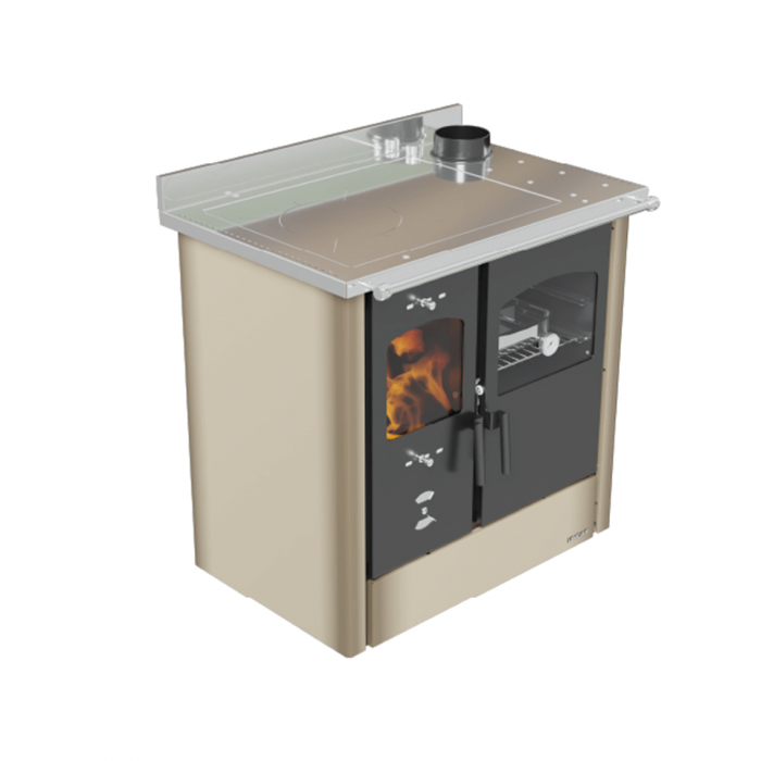 Cucina a legna Omega con forno 9,33 kW Lincar - CAPPUCCINO